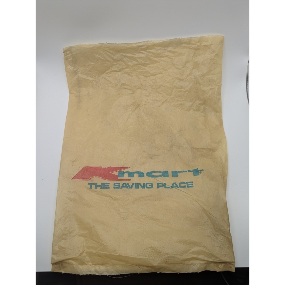 Vintage Kmart Plastic Shopping Bag Prop Saving Place Logo Retro Retail 70s 9x14"